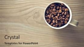  Presentation with coffee beans - Beautiful presentation featuring top view of coffee beans backdrop and a  colored foreground