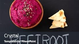  Presentation with beetroot - PPT theme consisting of top-view-of-colorful-beetroot background and a tawny brown colored foreground