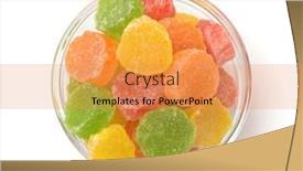  Presentation with fruits - Amazing presentation design having top-view-of-colorful-candied backdrop and a gold colored foreground