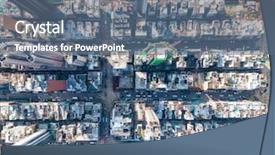  Presentation with view of hong kong - Beautiful PPT theme featuring top view of compact city backdrop and a  colored foreground