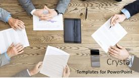  Presentation with contract - Presentation theme with top-view-of-confident-business background and a soft green colored foreground