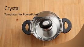  Presentation with lid - PPT layouts with top view of cooking with lid closed background and a coral colored foreground