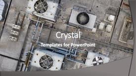  Presentation with rain on roof top - PPT theme consisting of top view of cooling tower background and a gray colored foreground