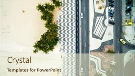  Presentation with mosaic - Slide set with top view of copacabana beach background and a cream colored foreground