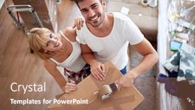  Presentation with new beginning - Amazing presentation design having top-view-of-couple backdrop and a coral colored foreground