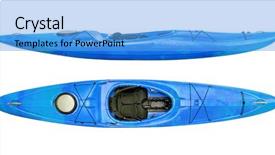  Presentation with kayak - Cool new slide deck with top view of crossover kayak backdrop and a teal colored foreground
