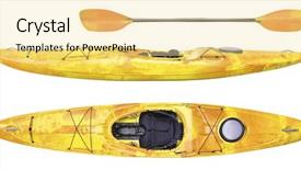  Presentation with kayak - Presentation theme featuring top view of crossover kayak background and a blonde colored foreground
