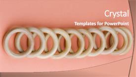  Presentation with curtain - Slides consisting of top view of curtain rings in a line background and a coral colored foreground