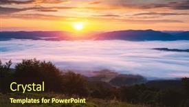  Presentation with light rays - Presentation theme with top-view-of-dense-fog background and a wine colored foreground