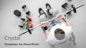  Presentation with wheelchair - Beautiful slides featuring top-view-of-disabled-man backdrop and a light gray colored foreground