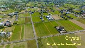  Presentation with rice - PPT theme enhanced with top-view-of-dongshan-rice background and a tawny brown colored foreground