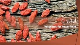  Presentation with goji - Amazing PPT theme having top view of dried goji berries backdrop and a red colored foreground