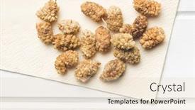  Presentation with water top view of amazon - Presentation theme with top-view-of-dried-mulberry background and a lemonade colored foreground