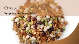  Presentation with beans - Presentation theme featuring top-view-of-dry-beans background and a coral colored foreground