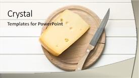  Presentation with analysis risk top view - Cool new theme with top view of edam cheese backdrop and a lemonade colored foreground