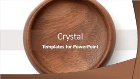  Presentation with empty of wood table top - PPT layouts having top view of empty wooden bowl isolated on white background and a tawny brown colored foreground