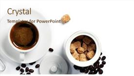  Presentation with white milk - Slides consisting of top view of espresso coffee background and a cream colored foreground