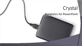  Presentation with hard disk drive - Beautiful presentation featuring top view of external hard backdrop and a white colored foreground