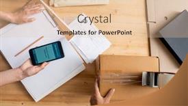  Presentation with online banking - Beautiful PPT layouts featuring top-view-of-female-hands backdrop and a lemonade colored foreground