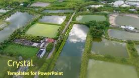  Presentation with fish pond - Slide deck consisting of top-view-of-fish-pond background and a tawny brown colored foreground