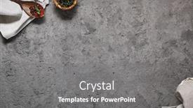  Presentation with textile - Cool new PPT theme with top-view-of-food-ingredients backdrop and a gray colored foreground