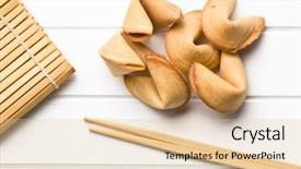  Presentation with fortune cookie - Theme having top view of fortune cookie background and a lemonade colored foreground