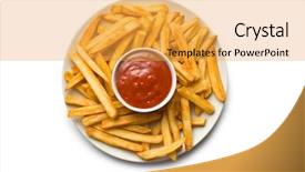  Presentation with french fries - PPT layouts featuring top view of french fries background and a yellow colored foreground