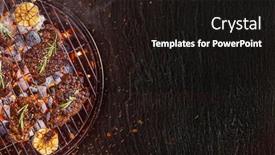  Presentation with fresh meat - PPT theme with top-view-of-fresh-meat background and a black colored foreground