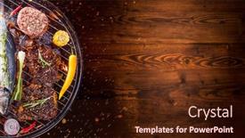  Presentation with fresh meat - Slide deck enhanced with top-view-of-fresh-meat background and a wine colored foreground