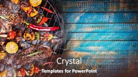  Presentation with fresh meat - Presentation theme consisting of top-view-of-fresh-meat background and a tawny brown colored foreground