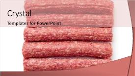  Presentation with meat beef - Slide set consisting of top view of fresh raw background and a lemonade colored foreground
