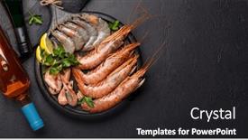  Presentation with trout - PPT theme enhanced with top-view-of-fresh-seafood background and a dark gray colored foreground