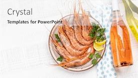  Presentation with seafood - PPT theme featuring top-view-of-fresh-seafood background and a white colored foreground