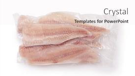  Presentation with plastic bag - Beautiful slide deck featuring top-view-of-frozen-pollock backdrop and a sky blue colored foreground