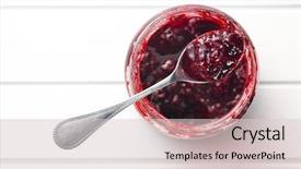  Presentation with jam - Presentation theme featuring top view of fruity jam background and a light gray colored foreground
