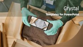  Presentation with volunteer - Slide deck with top-view-of-gloved-hands background and a tawny brown colored foreground