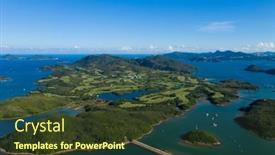  Presentation with court - Colorful slide set enhanced with top-view-of-golf-court backdrop and a tawny brown colored foreground