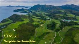  Presentation with court - Presentation consisting of top-view-of-golf-court background and a  colored foreground