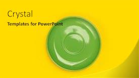  Presentation with green plate - Slides with top-view-of-green-ceramic background and a light gray colored foreground