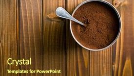  Presentation with small group top view - Colorful slide set enhanced with top view of ground coffee backdrop and a tawny brown colored foreground