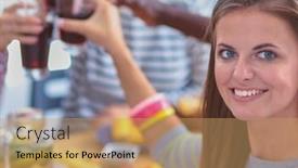  Presentation with fast food - Theme having top-view-of-group background and a coral colored foreground