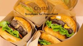  Presentation with hamburger - Slides with top-view-of-hamburger-take background and a gold colored foreground