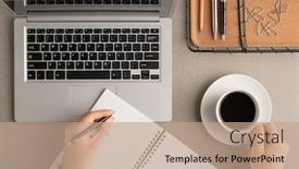  Presentation with hands down - Cool new theme with top-view-of-hands backdrop and a coral colored foreground