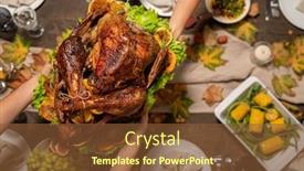  Presentation with festive - Audience pleasing PPT layouts consisting of top-view-of-hands backdrop and a tawny brown colored foreground