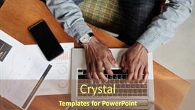  Presentation with black hands - Theme having top-view-of-hands background and a  colored foreground