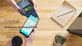  Presentation with contactless - Slide set enhanced with top-view-of-hands background and a coral colored foreground