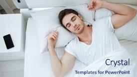  Presentation with man on top of mountain - Presentation theme having top view of handsome young background and a sky blue colored foreground