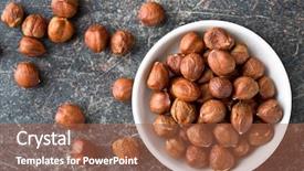  Presentation with hazelnuts - Beautiful slide deck featuring top view of hazelnuts backdrop and a red colored foreground