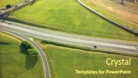  Presentation with intersection - Beautiful slides featuring top view of highway intersection backdrop and a tawny brown colored foreground