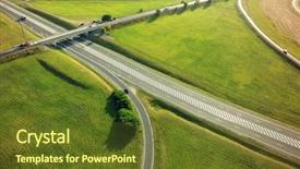  Presentation with intersection - Slides having top view of highway intersection background and a tawny brown colored foreground